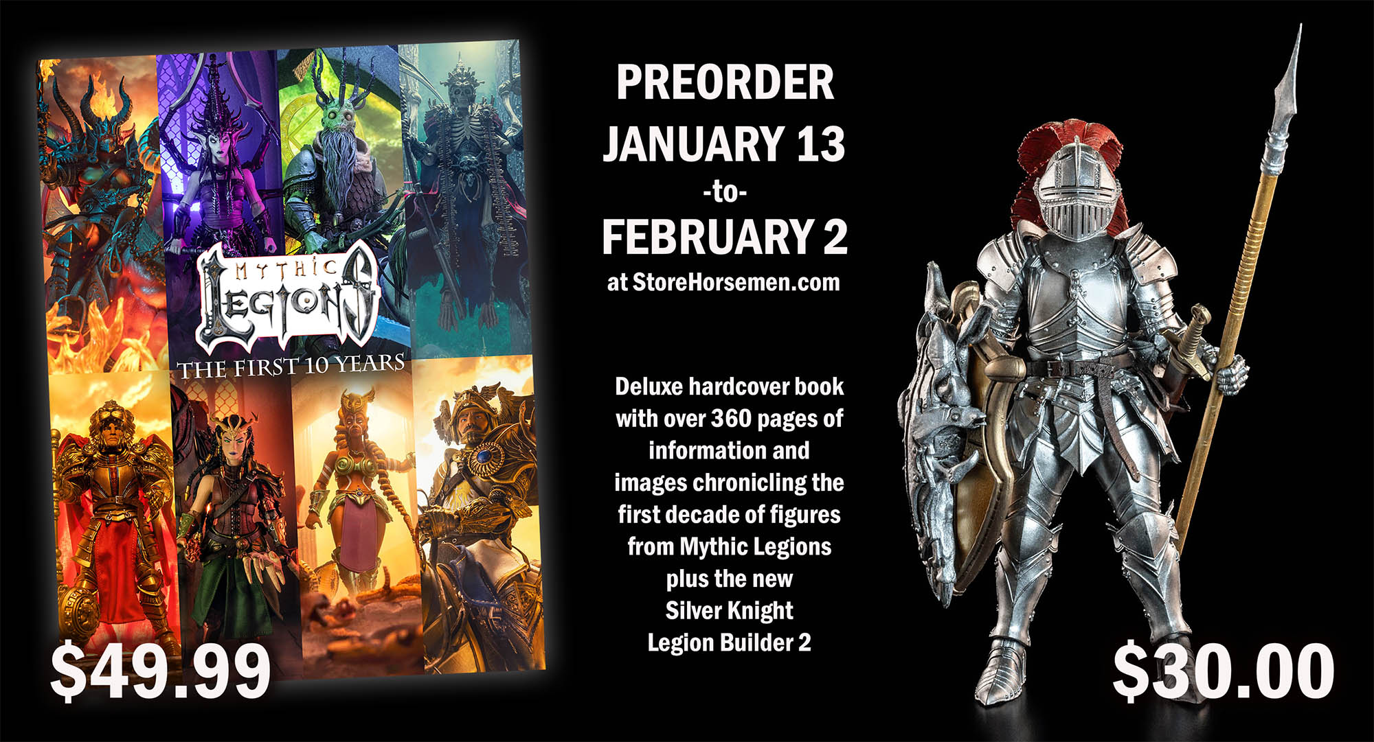 Mythic Legions: The First 10 Years book and Silver Knight LB2