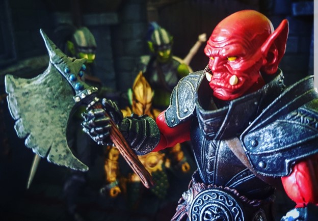 Mythic Legions Fury Clan Orc Four Horsemen Studios King throne Scene Model 